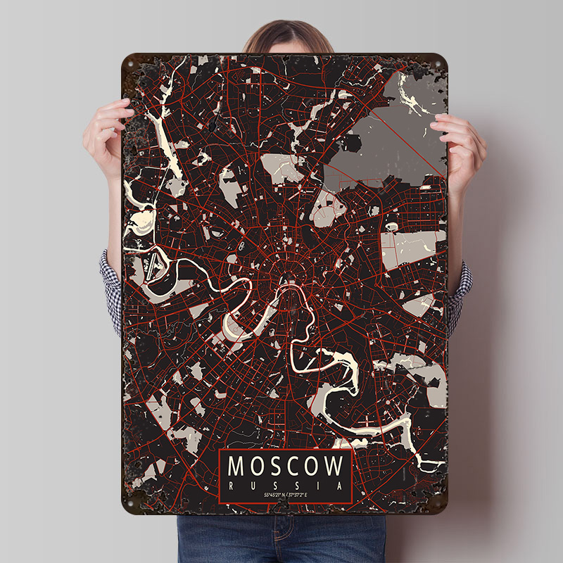 Custom Map Poster - Mappa della città di Mosca Poster