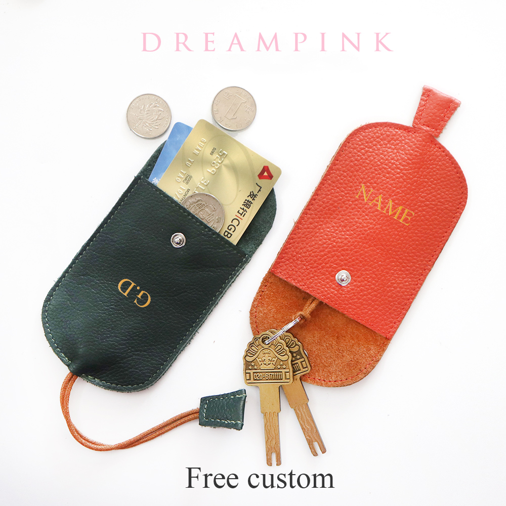 Monogram Keychain Leather - Portachiavi in pelle di vacchetta con