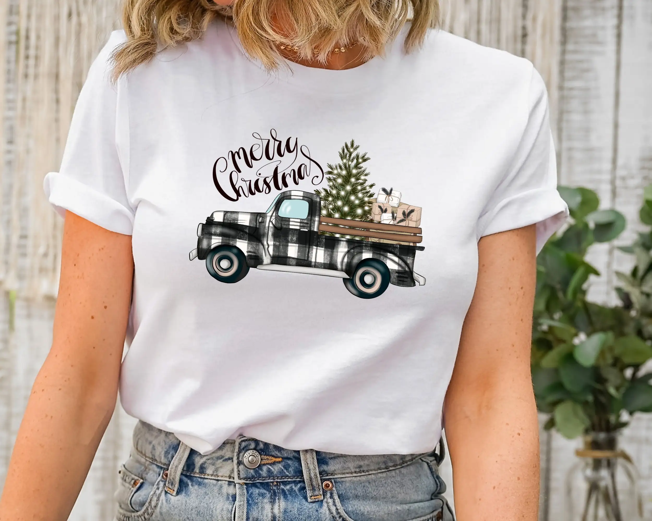 Family Tree Print - Maglietta Farm Fresh Christmas Trees Truck