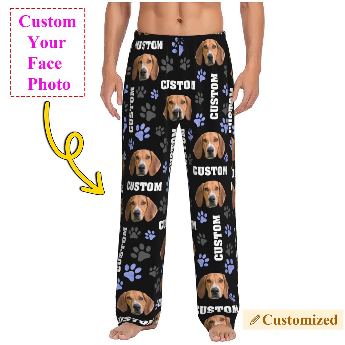 Pet Portrait Custom - Pantaloni da pigiama personalizzati con foto