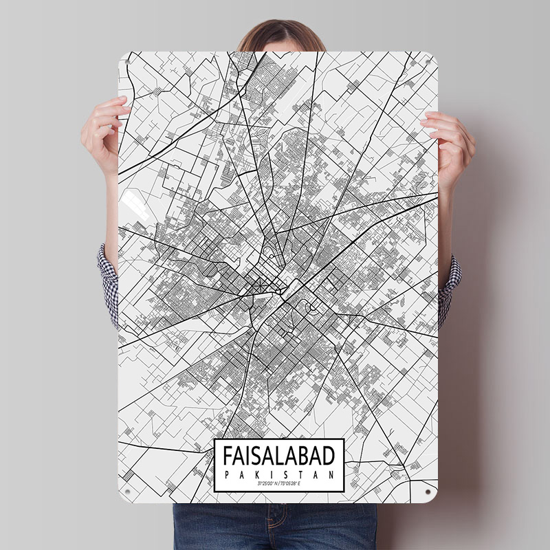 Custom Map Poster - Mappa della città di Faisalabad, Pakistan,