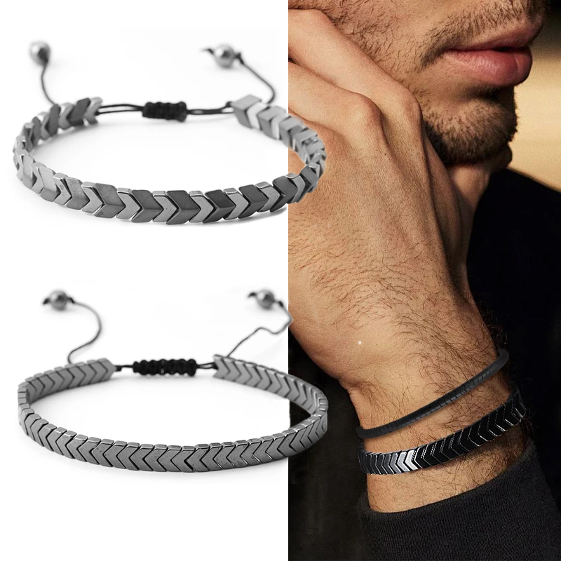 Coordinates Bracelet - Bracciale in ematite alla moda Energia