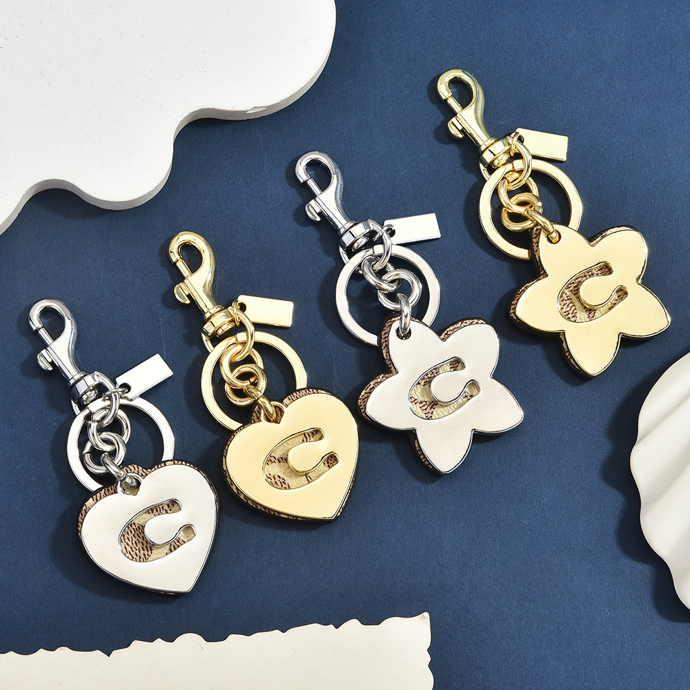 Monogram Keychain Leather - Portachiavi con Monogramma Iniziale C, Charm