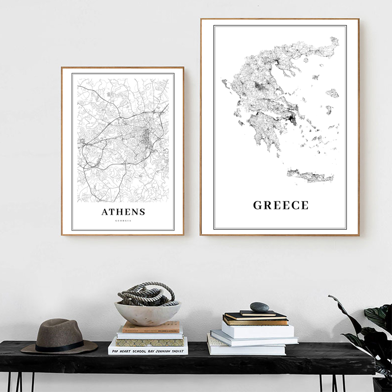 Custom Star Map - Grecia Road Map Poster Stampe in