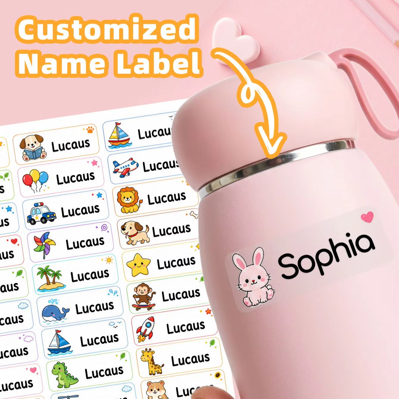 Personalised Candle Label - 1-500 adesivi personalizzati con nome a