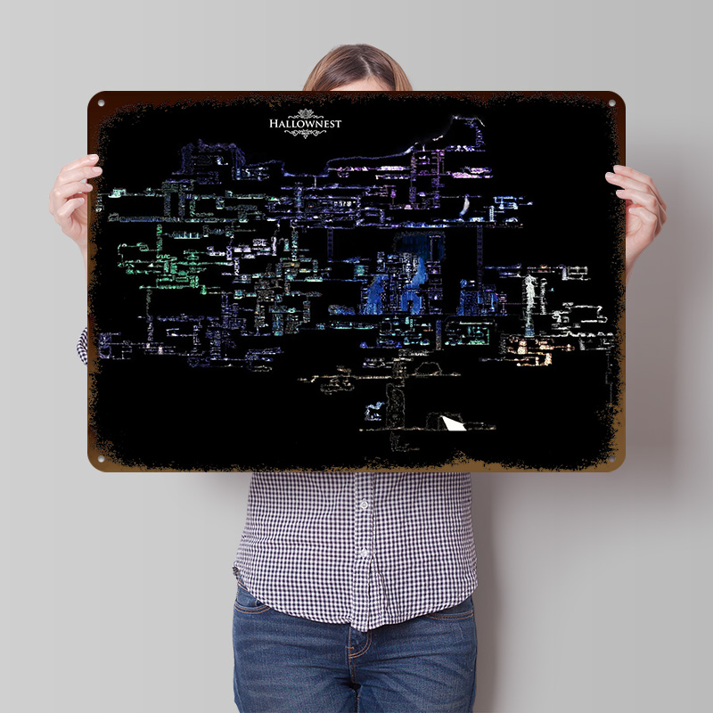 Custom Map Poster - Poster in Metallo 3D Leggero Hollow