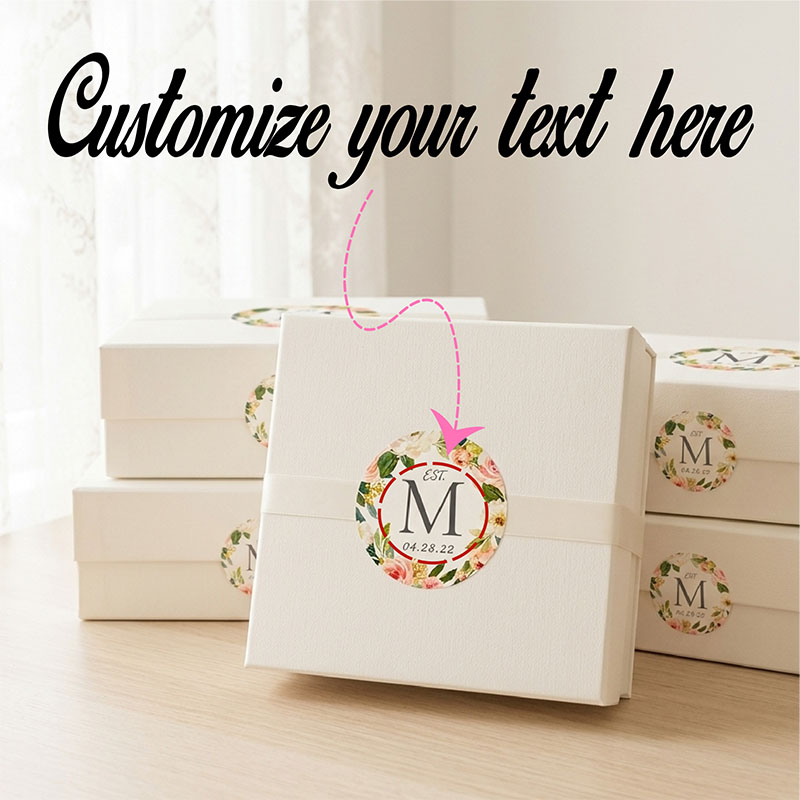 Personalized Name Box - Adesivi Personalizzati con Data, Etichette con