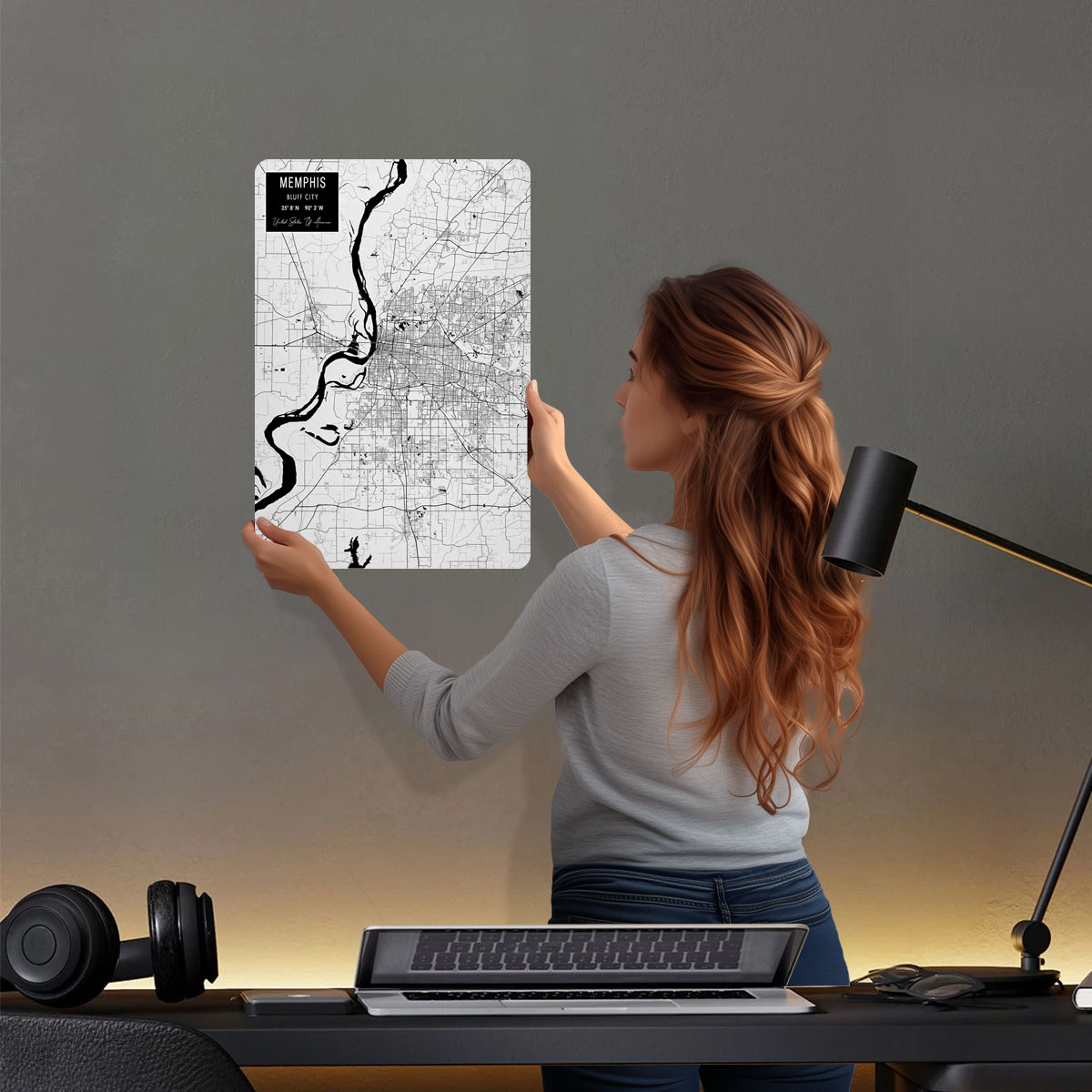 Memphis TN USA Targhe in banda - Custom Map Poster recensione e prezzo