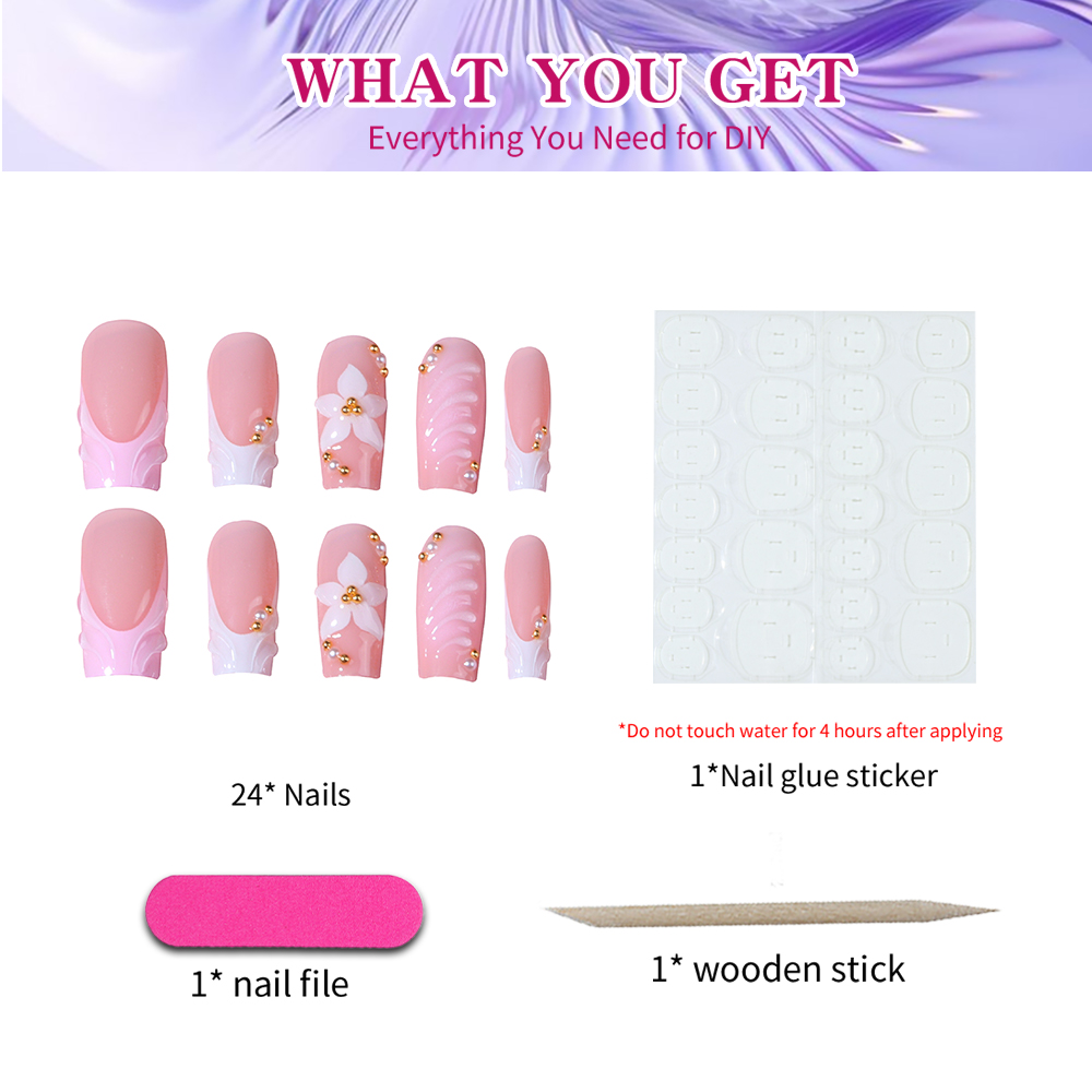 24 pezzi per scatola. Unghie f - Pressed Flower Art recensione e prezzo
