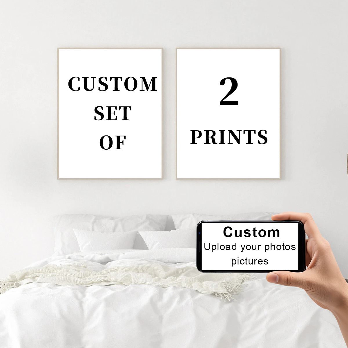 Set di 2 Stampe su Tela Person - Pet Portrait Custom recensione e prezzo